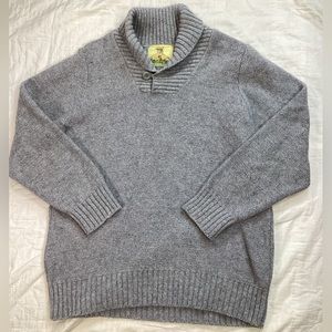 Mens T Dalton Clothing Portugal Shawl Collar Gray Wool Blend Knit Sweater